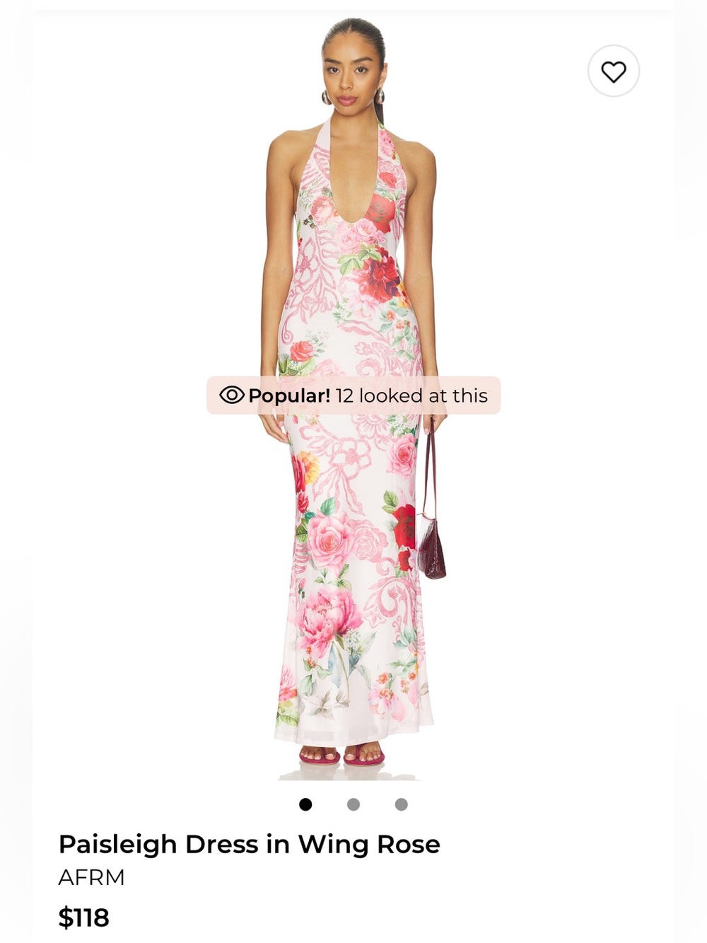 AFRM Paisleigh dress in wing rose